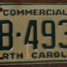 1988 AB 4931 North Carolina commercial license plate