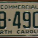 1988 AB 4903 North Carolina commercial license plate