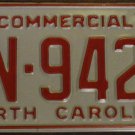 1987 AN 9421 North Carolina commercial license plate