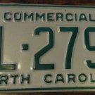 NOS 1988 BL 2797 North Carolina commercial license plate new old stock