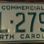 NOS 1988 BL 2797 North Carolina commercial license plate new old stock