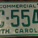 NOS 1986 BC 5542 North Carolina commercial license plate new old stock