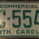NOS 1986 BC 5541 North Carolina commercial license plate new old stock
