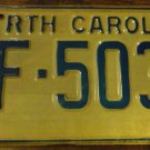 1972 F 503 North Carolina license plate