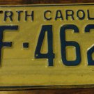 1972 F 462 North Carolina license plate