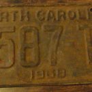 1968 8587 TF North Carolina passenger truck license plate