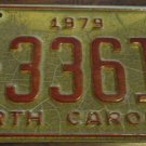 1979 D 33619 North Carolina license plate with April 1985 stickers
