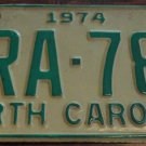1974 ERA 787 North Carolina license plate