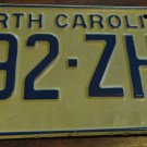 1972 92 ZH North Carolina license plate