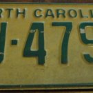 1969 ZJ 4792 North Carolina license plate