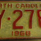1968 FY 2780 North Carolina license plate