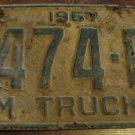 1967 7474 RA North Carolina farm truck license plate