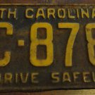 1963 C 878 North Carolina license plate