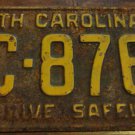 1963 C 876 North Carolina license plate