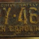 1957 DY 465 North Carolina license plate