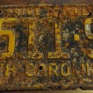 1957 8511 SJ North Carolina passenger truck license plate