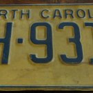 1972 CH 9313 North Carolina license plate