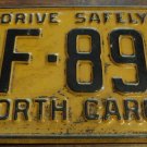 1962 RF 899 North Carolina license plate