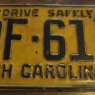 1958 DF 615 North Carolina license plate