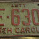 1977 BE 6306 North Carolina license plate