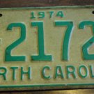 1974 E 21727 North Carolina license plate