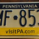 2011 HMF 8539 Pennsylvania license plate