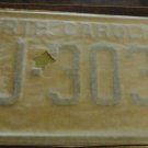NOS 1972 FJ 3033 North Carolina license plate   new old stock