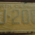 NOS 1972 FJ 2082 North Carolina license plate   new old stock