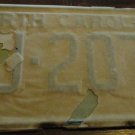 NOS 1972 FJ 2076 North Carolina license plate   new old stock