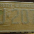 NOS 1972 FJ 2071 North Carolina license plate   new old stock