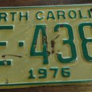 1976 AE 4385 North Carolina license plate
