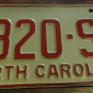 1970 8320 SB North Carolina passenger truck license plate