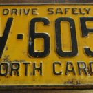 1962 BV 6058 North Carolina license plate