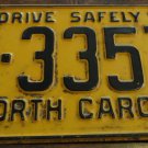 1962 C 3357 North Carolina license plate