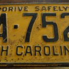 1958 AA 7524 North Carolina license plate