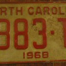 1968 6883 TR North Carolina passenger truck license plate