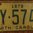 1978 HY 5745 North Carolina license plate with 1980 sticker