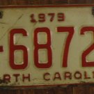1979 H 68729 North Carolina license plate with October 1983 sticker