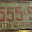 1973 9555 SV North Carolina license plate