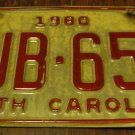 1980 WJB 656 North Carolina license plate with April 1984 stickers