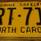 1962 RT 71 North Carolina license plate