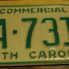 1992 AA 7311 North Carolina commercial license plate