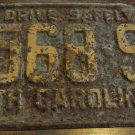 1957 4568 SJ North Carolina passenger truck license plate