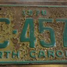 1978 DC 4578 North Carolina license plate with 1980 sticker