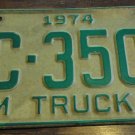 1974 FC 3509 North Carolina farm truck license plate