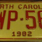 1982 YWP 565 North Carolina license plate with February 1988 stickers
