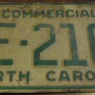 1988 BE 2103 North Carolina commercial license plate