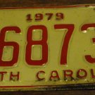 1979 H 68735 North Carolina license plate with October 1982 stickers