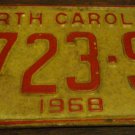 1968 8723 SV North Carolina license plate