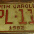 1982 ZPL 113 North Carolina license plate with 1986 and 1988 stickers